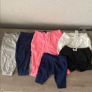 Assorted Baby Pants/Shorts Set - Pink, Blue, White, Gray, Black